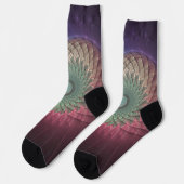 Chaussette Art fractal moderne coloré escargot abstrait (Gauche)