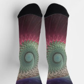 Chaussette Art fractal moderne coloré escargot abstrait (Haut)