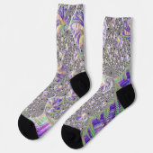 Chaussette Art fractal psychédélique funky trippy groovy (Gauche)