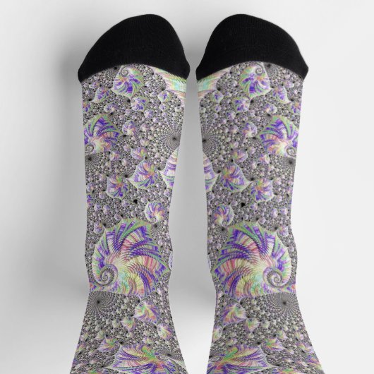 Chaussette Art fractal psychédélique funky trippy groovy (Haut)