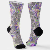 Chaussette Art fractal psychédélique funky trippy groovy (Angulaire)