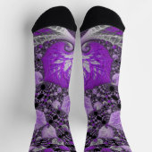 Chaussette Art fractal violet monochrome (Haut)