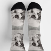 Chaussette Art graphique de crâne : conception d'encre minima (Haut)