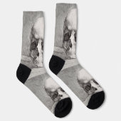 Chaussette Art graphique de crâne : conception d'encre minima (Droite)