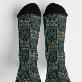 Chaussette Art Nouveau Floral Or & Vert (Haut)