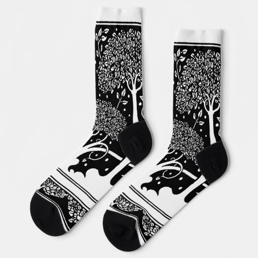 Chaussette Art Nouveau Tree Beardsley Motif (Gauche)