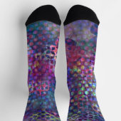 Chaussette Art numérique abstrait multicolore fantaisiste et (Haut)
