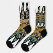 Chaussette art numérique oiseaux (Gauche)