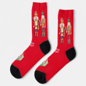 Chaussette Art populaire mignon Nutcracker Noël traditionnel  (Gauche)