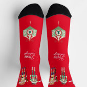 Chaussette Art populaire mignon Nutcracker Noël traditionnel  (Haut)