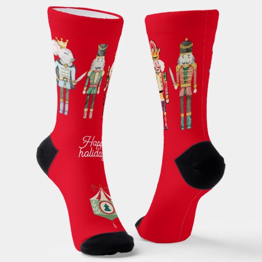 Chaussette Art populaire mignon Nutcracker Noël traditionnel  (Angulaire)