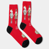 Chaussette Art populaire mignon Nutcracker Noël traditionnel  (Droite)
