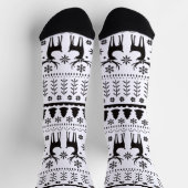 Chaussette Art populaire moderne rennes de Noël (Haut)