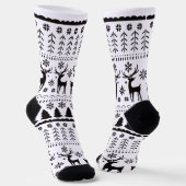Chaussette Art populaire moderne rennes de Noël (Angulaire)