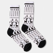 Chaussette Art populaire moderne rennes de Noël (Droite)