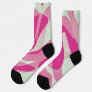 Chaussette Art rose et pastel sur chaussettes