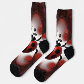 Chaussette Art tourbillonnant Fractal Ladybug Abstrait, (Gauche)
