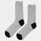 Chaussette Aspect floral embossé gris (Gauche)