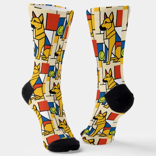 Chaussette Asseyez-vous. Reste. Art Moderne. (Angulaire)