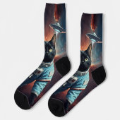 Chaussette Astronaut de chat galactique (Gauche)