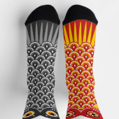 Chaussette Asymmetrical Black and Red Koinobori Carp (Haut)