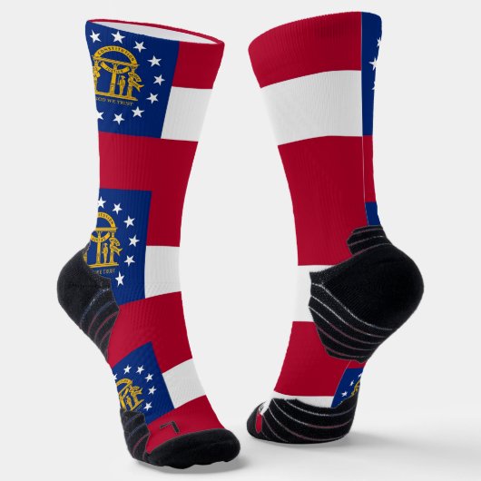 Chaussette Athletic Crew Sock avec drapeau de Géorgie, États- (Angulaire)