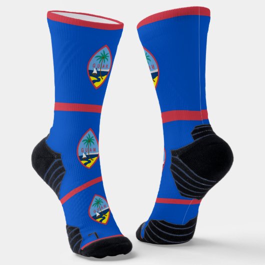 Chaussette Athletic Crew Sock avec drapeau de Guam, États-Uni (Angulaire)
