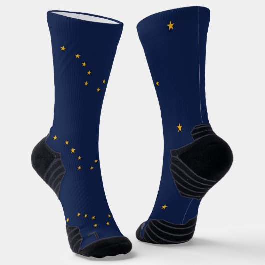 Chaussette Athletic Crew Sock avec drapeau de l'Alaska, États (Angulaire)
