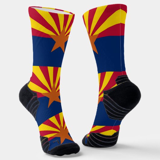 Chaussette Athletic Crew Sock avec drapeau de l'Arizona, État (Angulaire)