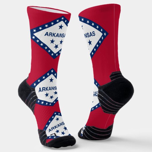 Chaussette Athletic Crew Sock avec drapeau de l'Arkansas, Éta (Angulaire)