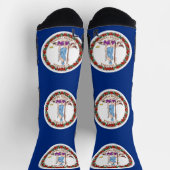 Chaussette Athletic Crew Sock avec drapeau de Virginie, États (Haut)