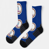 Chaussette Athletic Crew Sock avec drapeau de Virginie, États (Gauche)