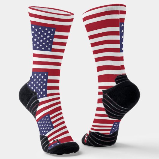 Chaussette Athletic Crew Sock avec drapeau des États-Unis (Angulaire)