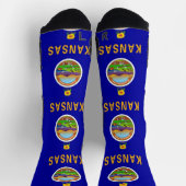 Chaussette Athletic Crew Sock avec drapeau du Kansas, États-U (Haut)