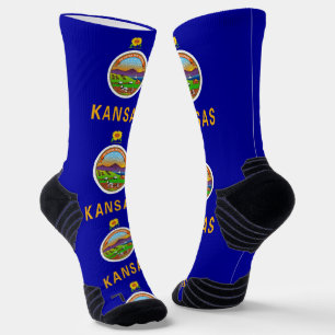 Chaussette Athletic Crew Sock avec drapeau du Kansas, États-U