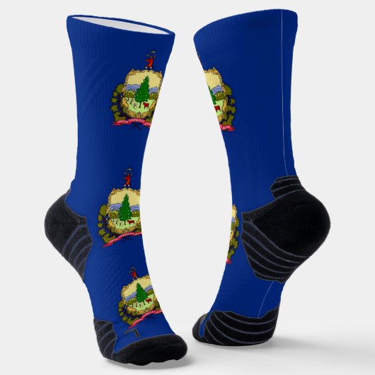 Chaussette Athletic Crew Sock avec drapeau du Vermont, États- (Angulaire)