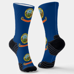 Chaussette Athletic Crew Sock avec le drapeau de l'Idaho, Éta