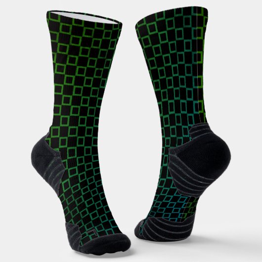 Chaussette Athletic Crew Sock Black Green Classic Design (Angulaire)