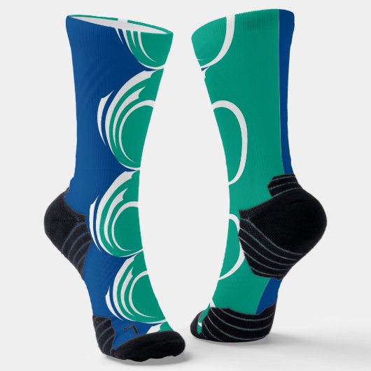 Chaussette Athletic Crew Sock with flag of Ottawa, Canada (Angulaire)