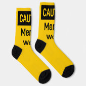 Chaussette ATTENTION Hommes au travail Jaune et Noir (Droite)