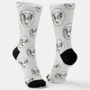 Chaussette Australian Shepherd Peinture Blue Merle Dog Art