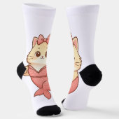 Chaussette Autocollant de chat sirène mignon (Angulaire)