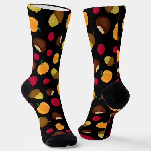 Chaussette Automne automne récolte Motif noir (Angulaire)