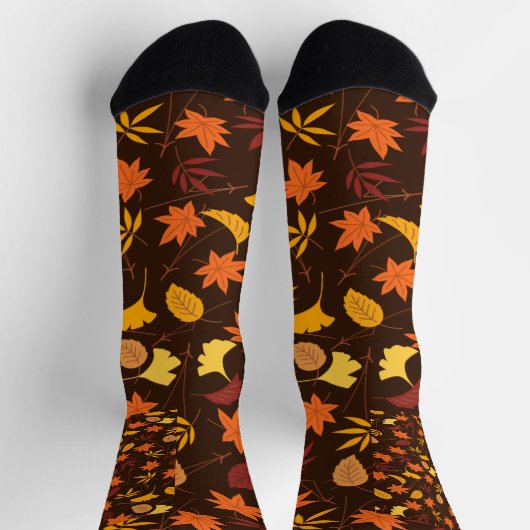 Chaussette Automne Feuilles Art Design Motif (Haut)