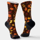 Chaussette Automne Feuilles Art Design Motif (Angulaire)