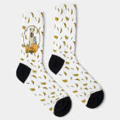 Chaussette Automne Roue Terrier (blé 1b2) Citrouille mignon (Droite)