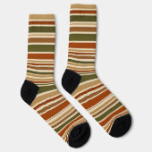 Chaussette Autumn retro stripes  – Customizable  (Droite)