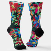 Chaussette Aveugle marche à travers les fleurs. (Angulaire)