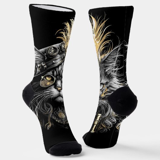 Chaussette Awesome Steampunk Cat  (Angulaire)