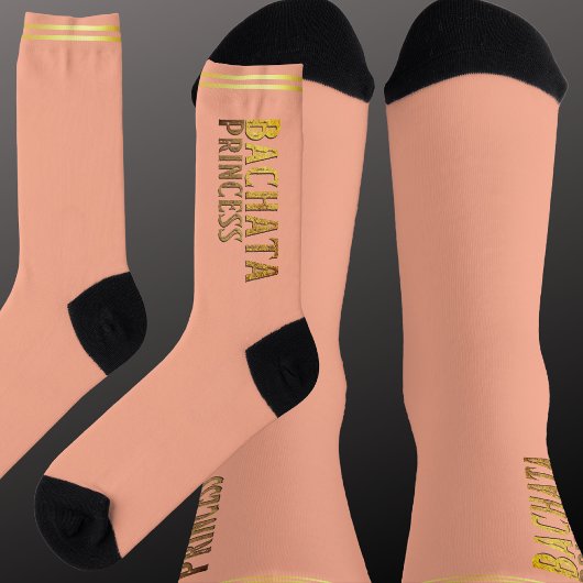 Chaussette Bachata danse princesse couleur pêche